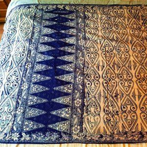 Purple Batik Fabric Sarong Large Sarong Skirt Bed Cover Window Treatment